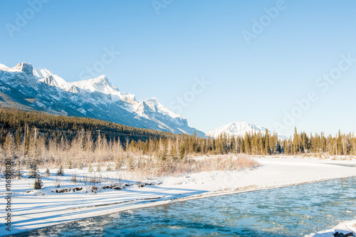 Winter landscape in Canmore, Alberta, Canada