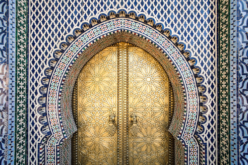 The entrance to the old Royal Palace in Fez (Fes), Morocco 