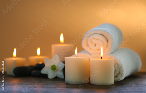 Beautiful spa composition on dark background