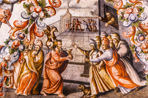 Judas Receiving Silver Fresco Sanctuary of Jesus Atotonilco