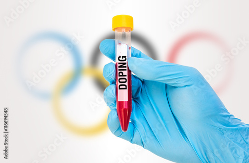 Test-tube with blood sample for DOPING test