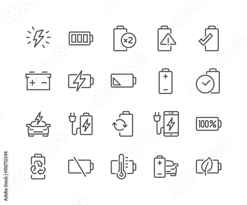 Line Battery Icons