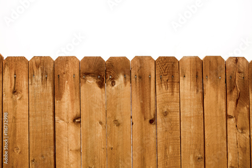 Wooden fence background isolated over white background