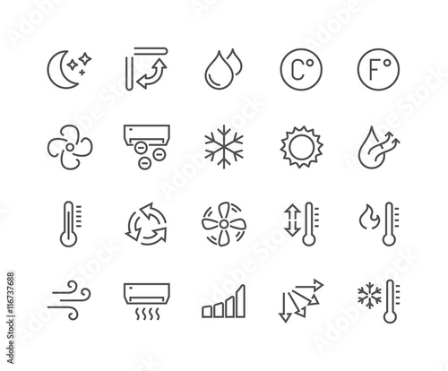 Line Air Conditioning Icons