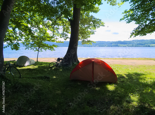洞爺湖湖畔のキャンプ