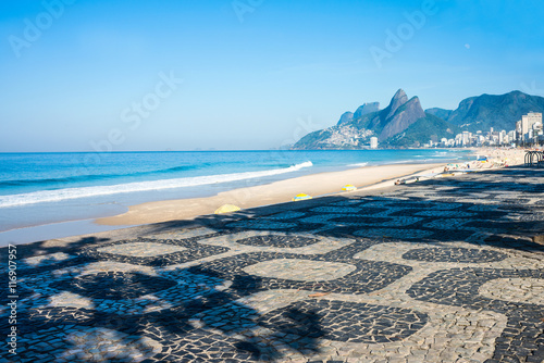 Early morning on the Ipanema beach, Rio de Janeiro, Brazil