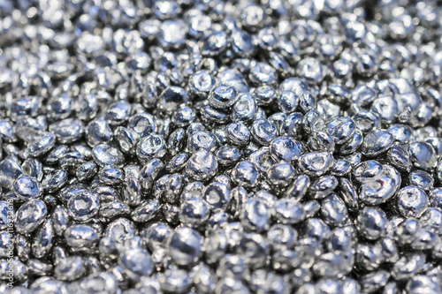 Polished and pure zinc granules.