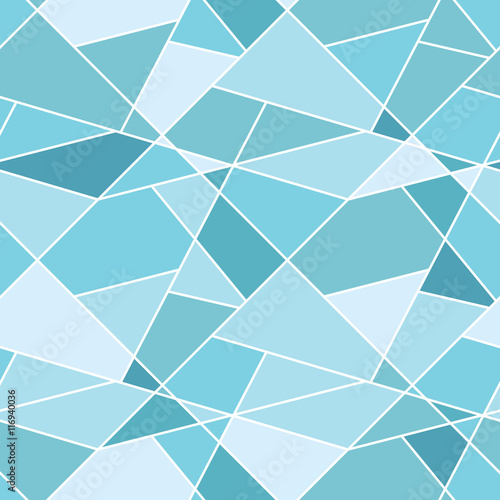 Vector seamless geometric blue polygonal pattern - abstract back