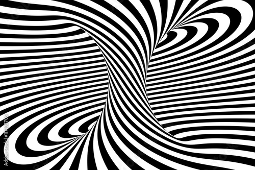 Black and white abstract spiral background, 3D rendering