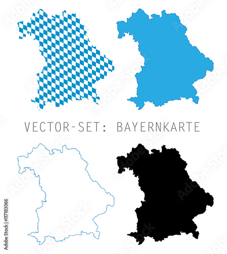 Bayern Karten Umriss - Vector Set