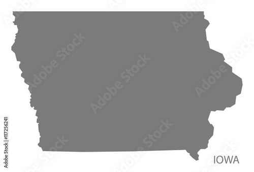Iowa USA Map grey