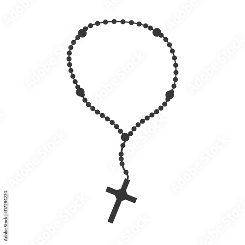 rosary nacklace cross religion icon. Isolated and flat illustration. Vector graphic