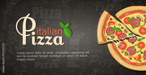 italian pizza banner with place for text