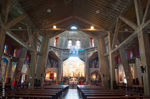 Nazaret: la Basilica dell'Annunciazione il 2 settembre 2015. Costruita nel 1969, la Basilica si trova nel luogo in cui l'arcangelo Gabriele annunciò a Maria la nascita di Gesù
