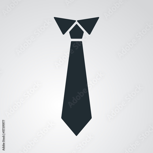 Icono plano corbata en fondo degradado