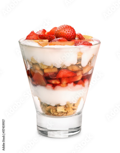 Glass of fruit and yogurt parfait