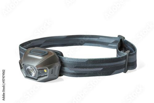 LED headlamp isolated on white