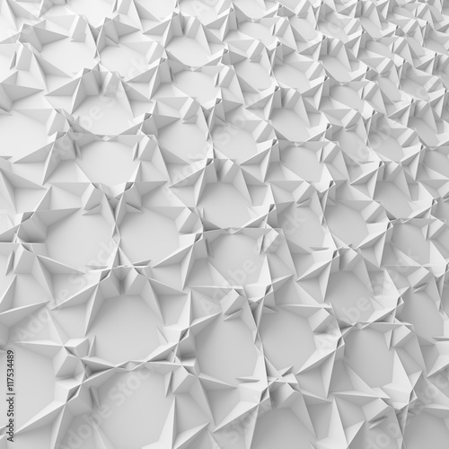 White abstract pattern backdrop. 3d rendering geometric polygons