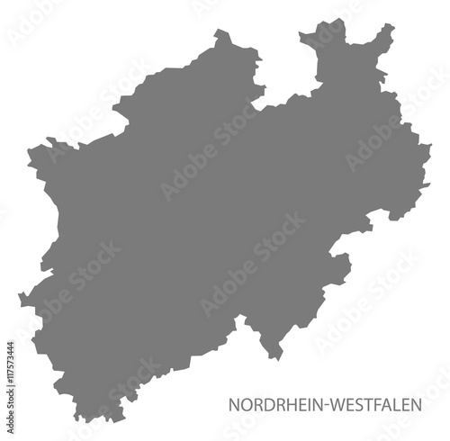 Nordrhein-Westfalen Germany Map grey