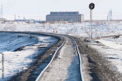 Deformation of the railway line, built in the permafrost.