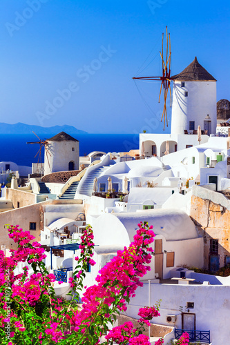 beautiful Greece . traditional windmills of Santorini