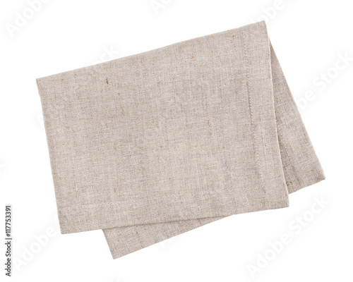 Linen napkin isolated on white background
