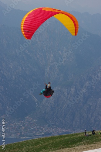 Paraglider in the mountains