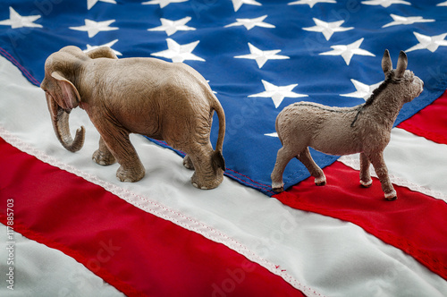 Partisan politics of the democrats and republicans are creating a lack of bipartisan consensus. In American politics US parties are represented by either the democrat donkey or republican elephant