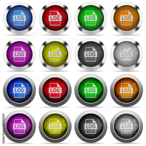 LOG file format glossy button set