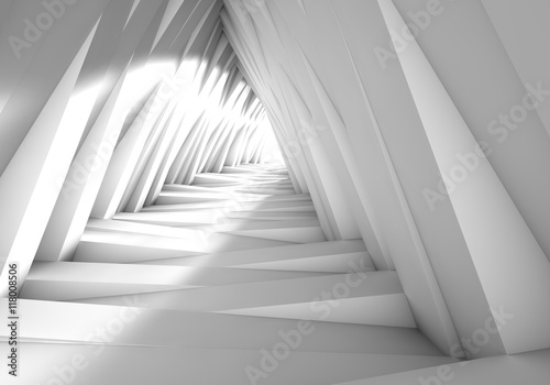 Abstract tunnel in the gray notes. The light at the end of the tunnel