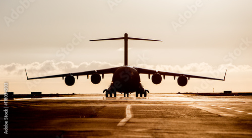 Large military cargo plane silhouette