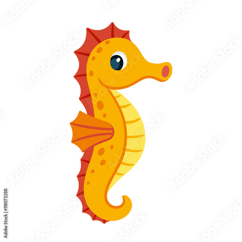 Cute cartoon seahorse