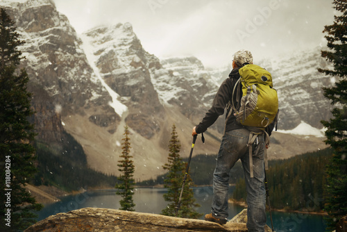 Hiker in snow