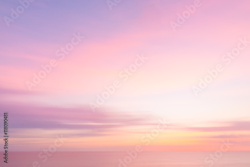 Blurred sunset sky and ocean nature background