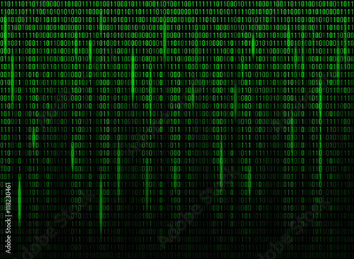 Computer screen binary data code