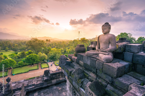 Buddha statue in Borobudur, Buddist Temple in Yogyakarta, Indone