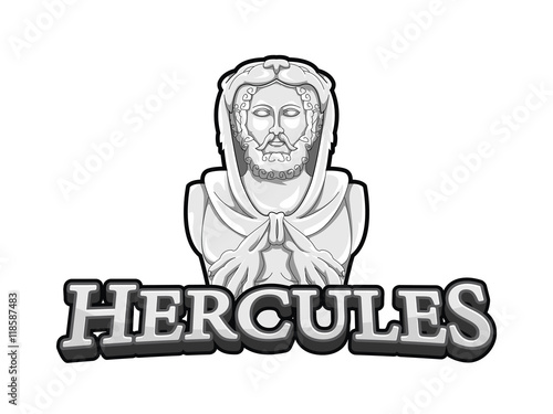 hercules statue illustration design