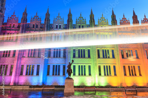 Marischal College view in the evening in Aberdeen Scotland