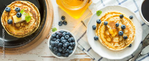 Breakfast - pancakes with blueberries