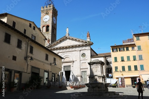 Church of San Lorenzo at marketplace in Poggibonsi, Italy