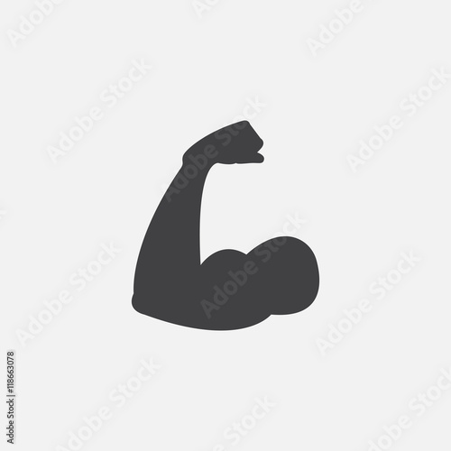 biceps icon vector, solid logo illustration, pictogram isolated on white