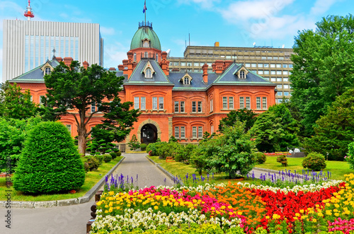 View of the Former Hokkaido Government Office in Sapporo, Hokkaido, Japan.