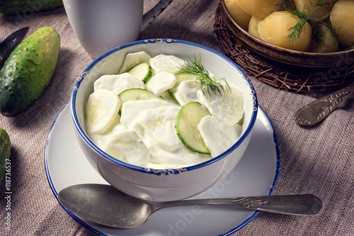 Mizeria is a Polish cucumber salad,