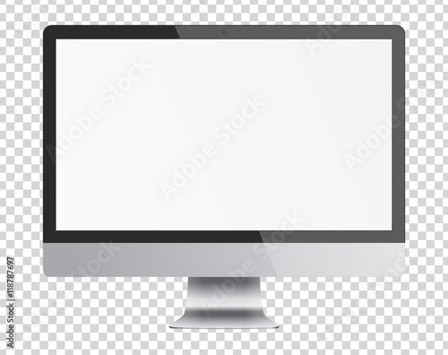 Modern computer monitor display with blank screen.