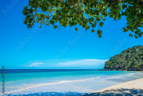 Beautiful tropical island white sand beach summer holiday - Travel summer vacation concept. 