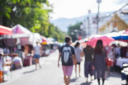 Blurred image of street market