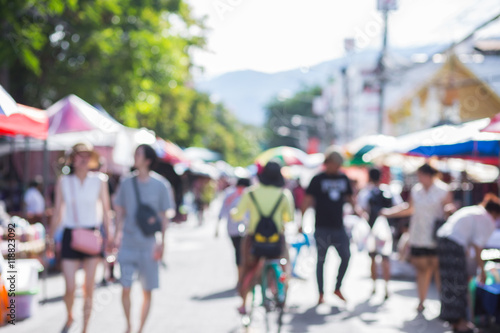 Blurred image of street market