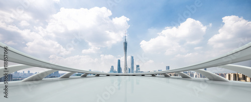 landmark guangzhou tower from abstract window