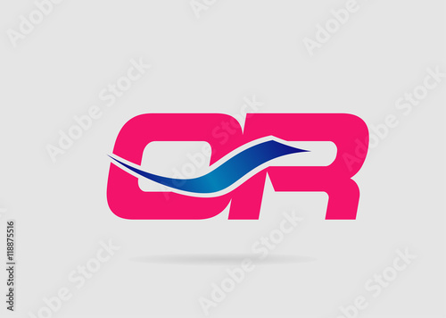 OR Logo. Vector Graphic Branding Letter Element 