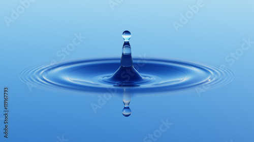 Water splash closeup 3d illustration